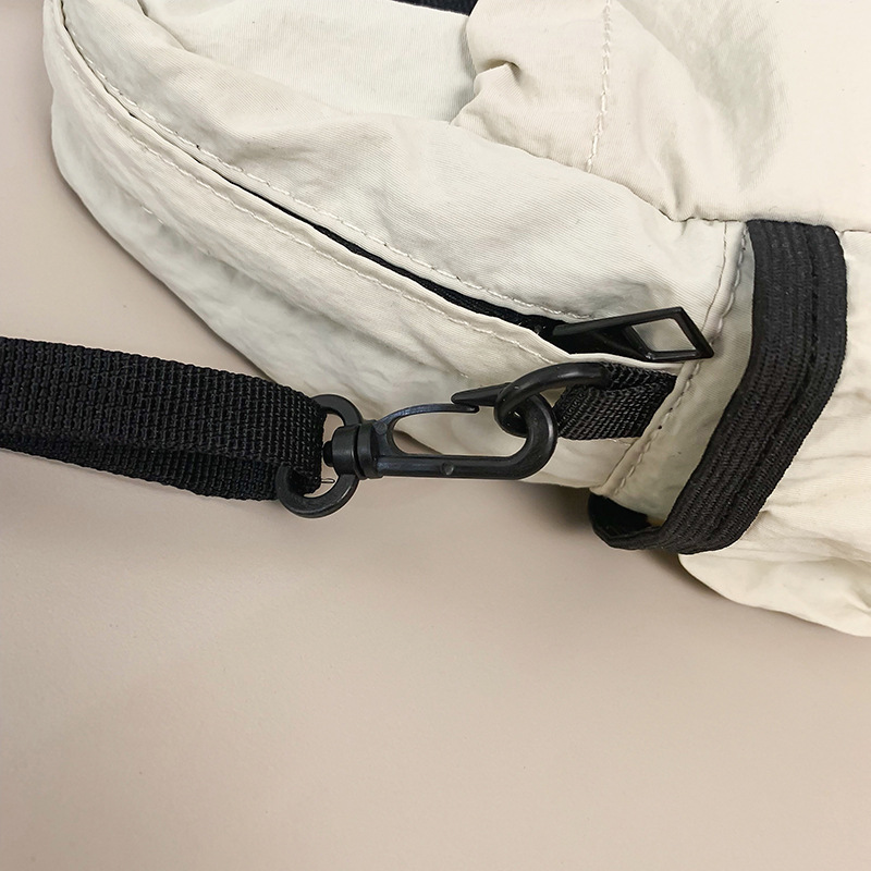 Solid-color nylon fabric bag for women, Spring 2025 new niche waist bag, ins casual pleated phone bag, crossbody bag for women undefined