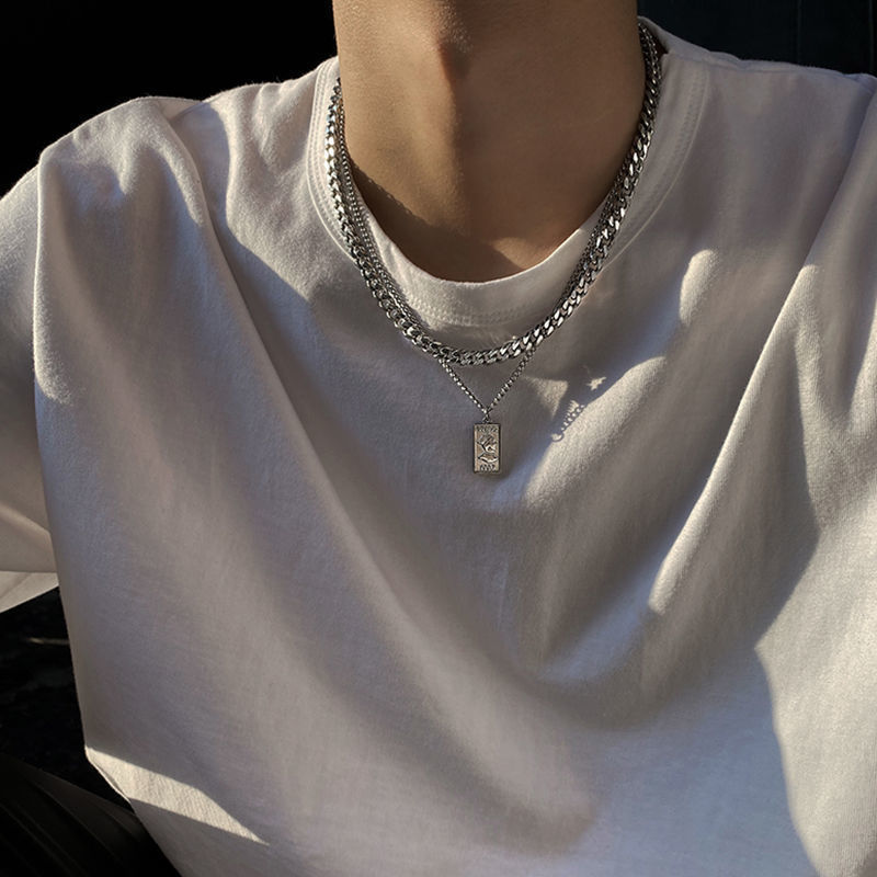 Men’s Cuban Chain Titanium Steel Bracelet And Necklace Set. Stylish And Mature, Perfect For Office, Daily And Casual Occasions. Hypoallergenic, Tarni_voghion.com