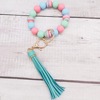 Silica gel elastic strap handmade, bracelet, polyurethane keychain, multicoloured pendant with tassels, wholesale