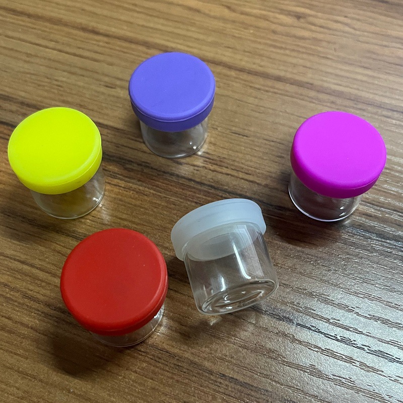 6ML高硼硅玻璃烟膏罐子 带硅胶盖霜膏瓶 保鲜玻璃药品盒3