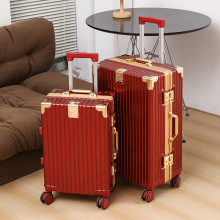 新娘结婚旅行箱陪嫁女行李箱婚庆密码箱静音万向轮铝框拉杆箱皮箱