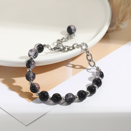 Xiaohongshu-style amethyst bead bracelet street economy Instagram live fresh niche bracelet jewelry wholesale
