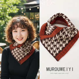 秋冬季时尚保暖防水针织脖套护颈三角巾防风防寒无痕显脸小百搭