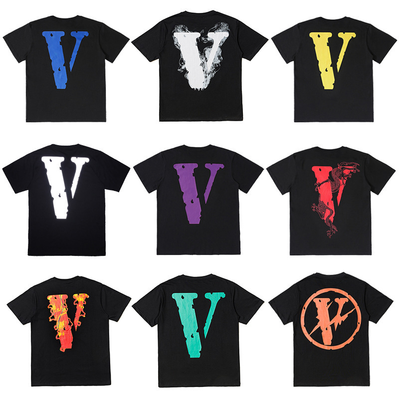 vlone salute short sleeve big V Chinese dragon limited Fujiwara Hao Guanxi Wang Yibo with loose couple men