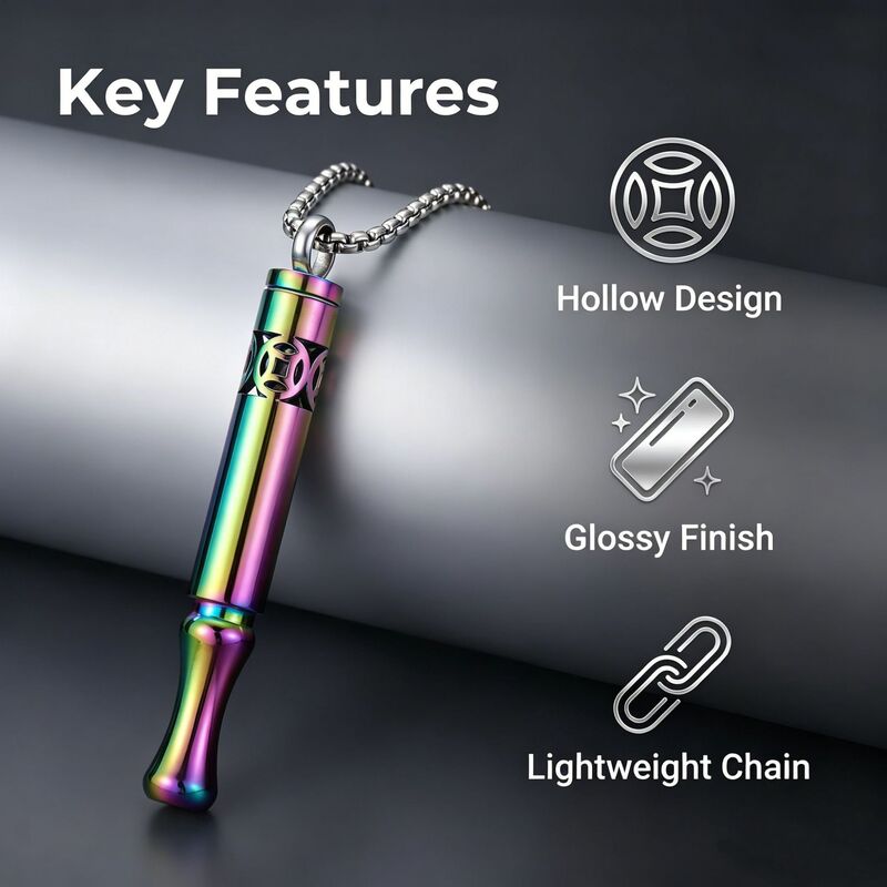Cross-border titanium steel coin breathing necklace, mindfulness pendant necklace, simple stress-relief and smoking cessation aid, aromatherapy pendant