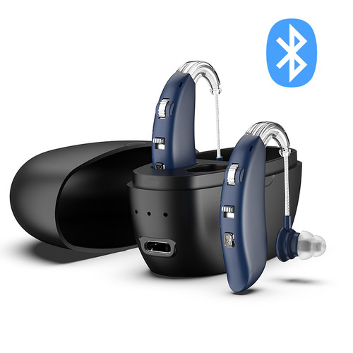 Cross-border 8-channel elderly hearing aid TWS hearing Bluetooth headset sound amplifier collector charging case wholesale