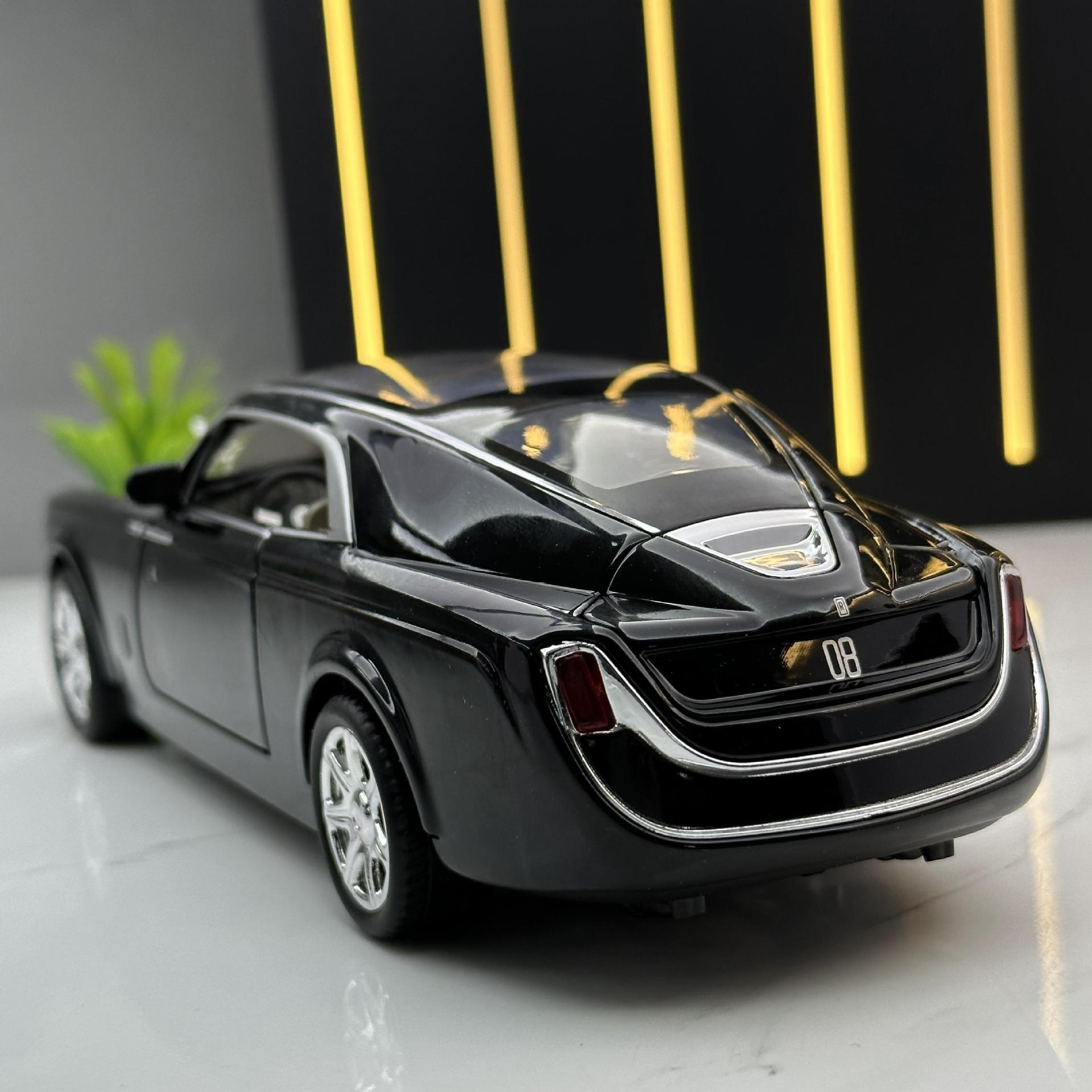 XLG aleación coche modelo 1:24 rollos Huiying coche deportivo 4 Puerta Abierta sonido y luz tire del coche de juguete modelo de música adornos