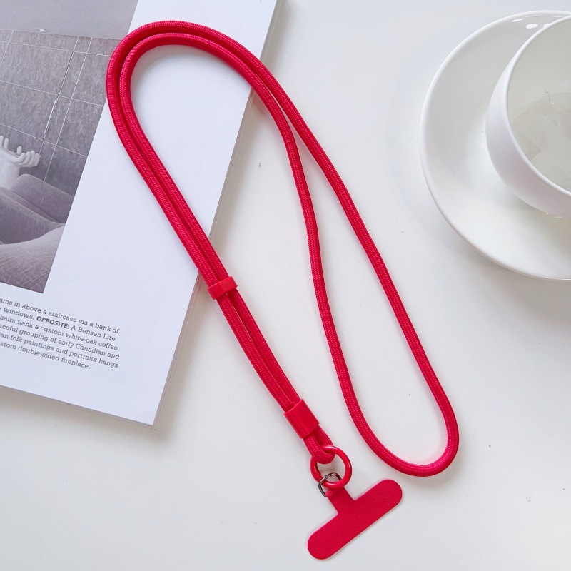 Cerradura ajustable, color sólido, cordón para teléfono móvil, mensajero, cuello colgante, cuerda de nailon de doble uso, tejido fuerte, duradero, anti-pérdida y anti-caída