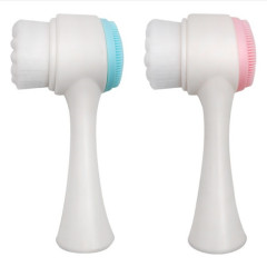 New 3D Double-Sided Silicone Blackhead Removal Cleansing Brush with Soft Bristles Handheld Mini Cleansing Brush