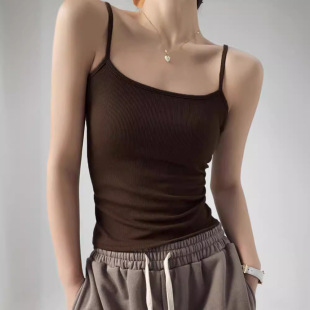 Modal Threaded Sling Women's Summer Thin White Outer Vest Large Size Anti-Exposure Inner Bottoming Top