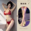 Wine red+white stockings