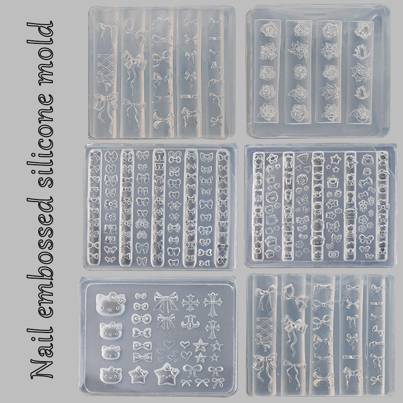 (Wholesale), three dimensional silicone mold for manicure with bow, 3D, DIY