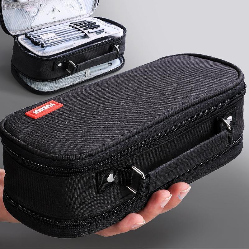 Caja de lápiz de estudiante de escuela secundaria de gran capacidad caja de lápiz simple de estudiante de alto aspecto caja de papelería multifuncional Almacenamiento de papelería de múltiples capas