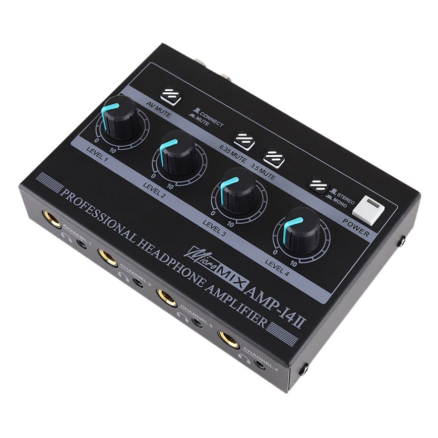 Портативный усилитель для наушников, 4-канальный мини Hi-Fi усилитель для мониторинга