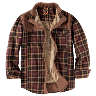 American Size Plaid Shirt Amazon jacket Men's Coat Cross-border Plus Velvet Large Size Winter Warm Cotton jacket