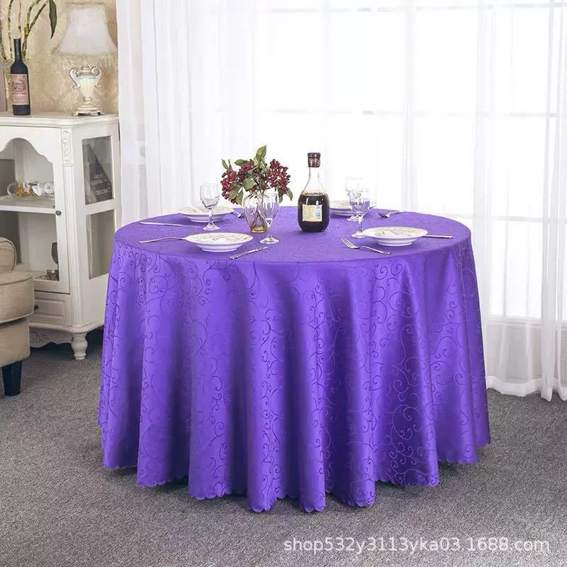 Large round table restaurant tablecloth hotel hotel banquet family can use round wedding European tablecloth table covers cross-border