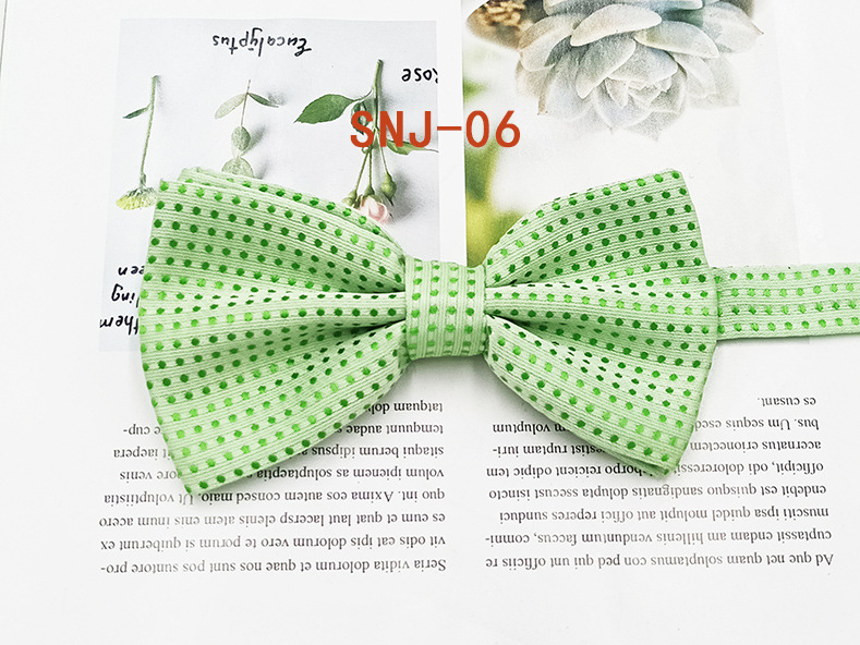 Nuevo fabricante en stock profesional ropa formal Caballero pajarita poliéster seda Dot Double Fold hombres pajarita novio padrino