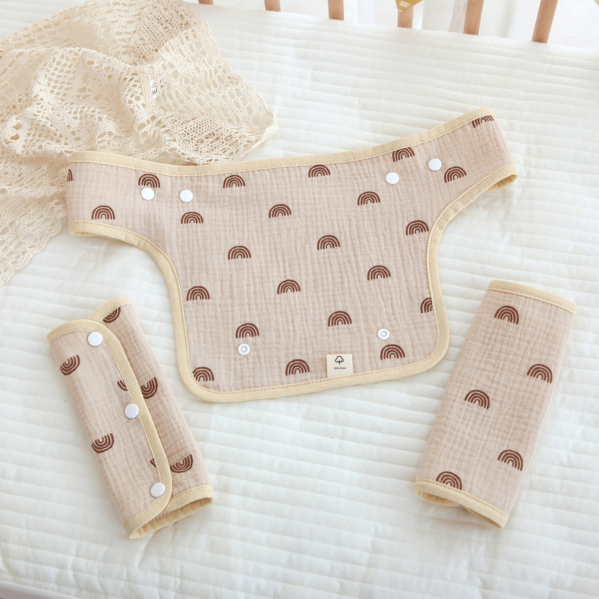 Clase A gasa de algodón puro correa para el hombro Toalla de saliva estilo de pecho correa para el hombro Toalla de saliva Toalla de mordedura de gasa Toalla de crepe Toalla de carro