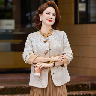 2026年妈妈洋气外套秋款中年妇女新中式国风上衣中老年人秋装衣服
