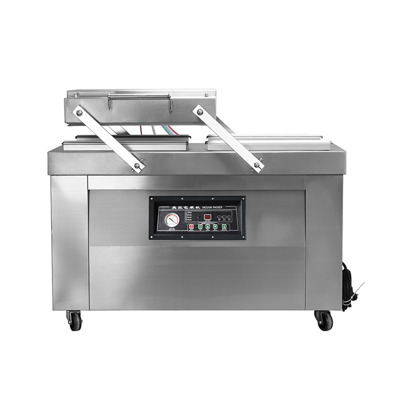 Máquina de vacío de ranura plana de doble cámara de una sola cámara, envasadora al vacío comercial, fabricante de máquinas de sellado al vacío de embalaje de plástico para alimentos