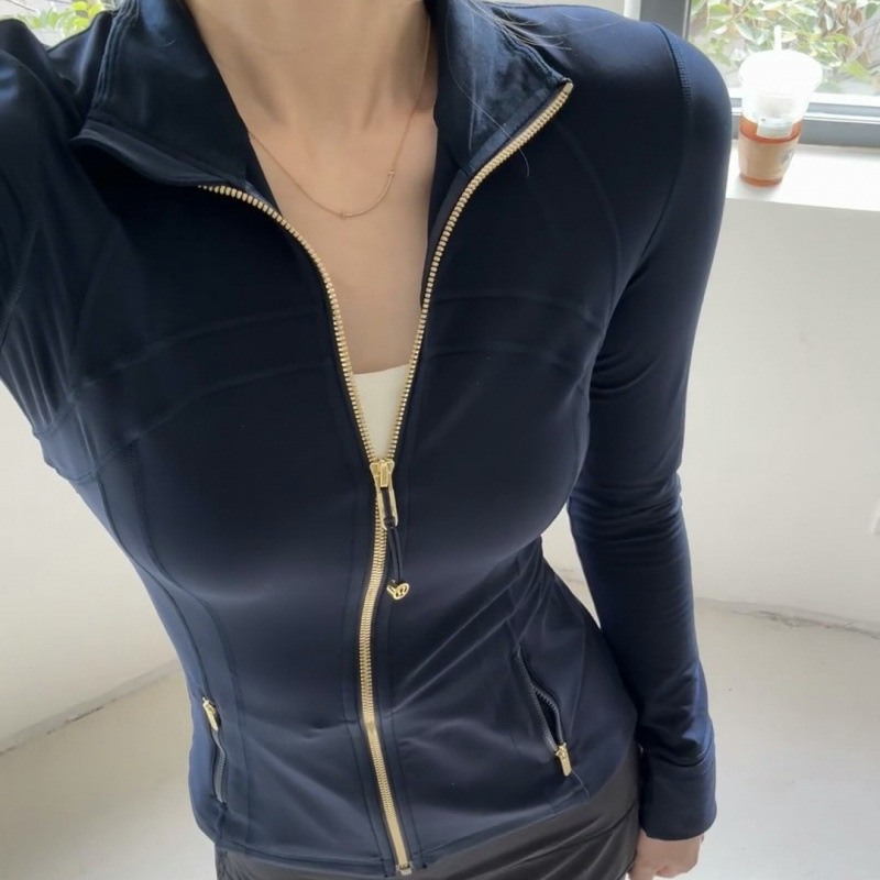 Lulu Original Define Original Label Yoga Wear Stand-Up Collar Jacket Sports Fitness Wear Long-Sleeved Running Sports Jacket