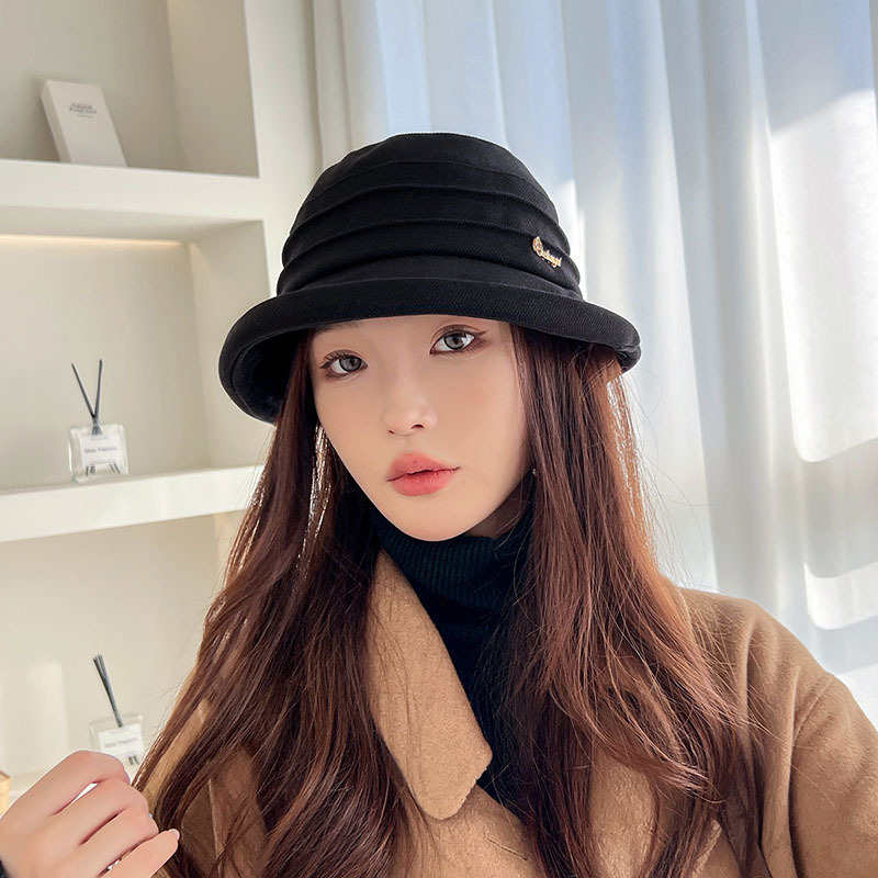 Sombrero de pescador para mujeres primavera y otoño versátil estilo coreano versátil sombrero sombrero sombrero de sol mostrando cara pequeño sombrero de cubo