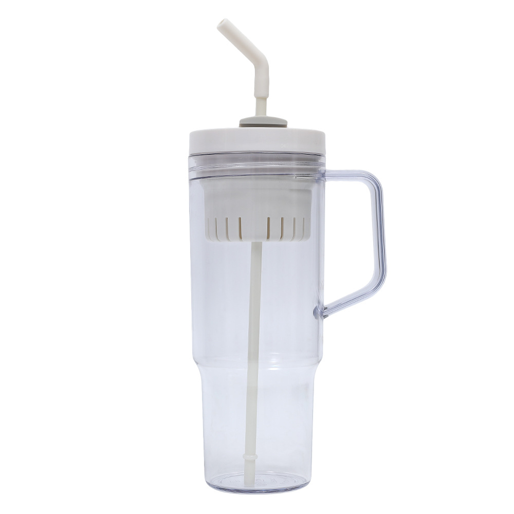 Taza de coche de comercio exterior transfronteriza de 40oz Taza de plástico gigante Juego de tres piezas con pajita Taza de agua de gran capacidad y alto valor