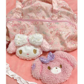 三丽鸥2024新款双子星美乐蒂折叠旅行包手提可斜挎套落行李箱