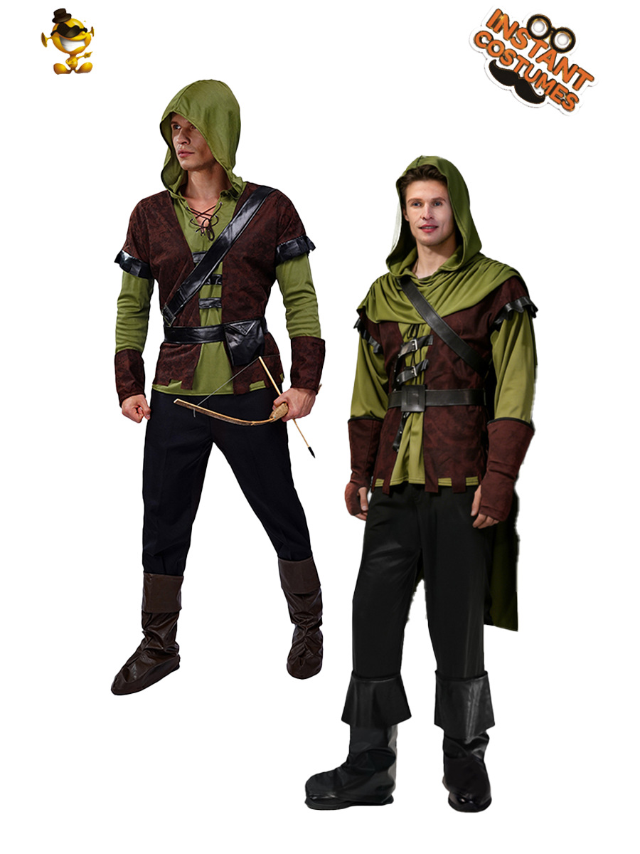 De Halloween de los hombres adultos arqueros Cosplay traje europeo caballería etapa partido rendimiento