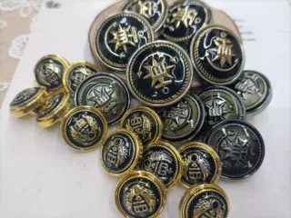 DIY保安扣纽扣 多用扣子制服 扣 徽章饰品复古扣 2.1cm金色银色