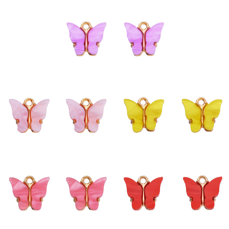 A Pack Of 30 Alloy Acrylic Butterfly Pendant display picture 11