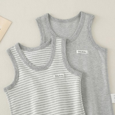 El otoño y el Invierno de Los Niños chaleco sin hueso algodón rayas bebé Japonés que basa la camisa ropa interior los niños y niñas Pijamas