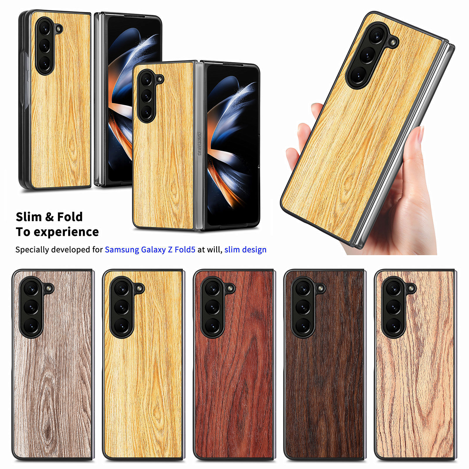 Lovemes neues Kunstholzfurnier-PU ist für die Telefonschutzhülle Samsung Galaxy Z Fold 5 geeignet_voghion.com