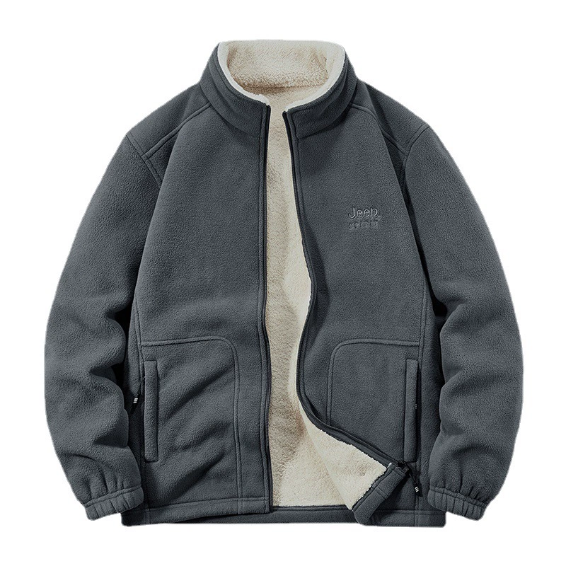 2022 осень-зима новая флисовая одежда осенне-зимняя повседневная свободная флисовая подкладка утолщенный свитер из Полярного флиса мужской внешний кардиган