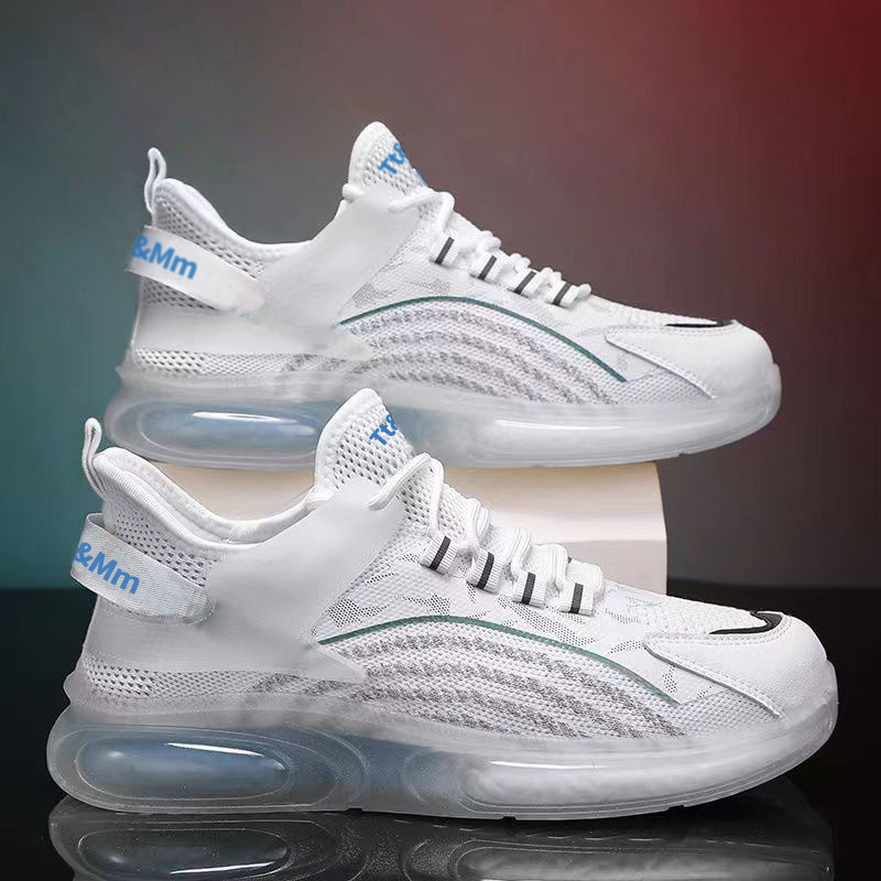 Primavera y otoño nuevos zapatos zapatos de hombre zapatos deportivos antideslizantes con cordones cojín de aire gelatina amortiguación zapatos casuales para correr