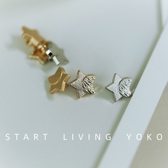 Small floral star and moon decorative metal button for shirts, blouses, sweaters, cardigans, sleeve buttons, collar buttons