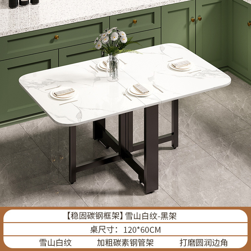 Fábrica directa mesa de comedor plegable doméstica pequeña casa multipropósito mesa plegable móvil sala de estar rectangular comida simple image 7
