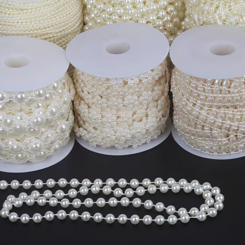 Wedding Pearl String, Pearl Chain, Beaded Chain, DIY Wedding Scene Decoration Materials, Clothing and Floral Accessories