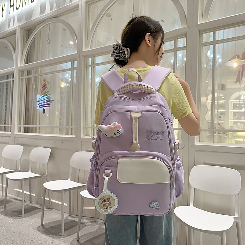 Mochila escolar para estudiantes de primaria, nueva ropa ligera para mujeres, mochila para estudiantes de secundaria para niñas, mochila escolar de gran capacidad para estudiantes de secundaria en el campus