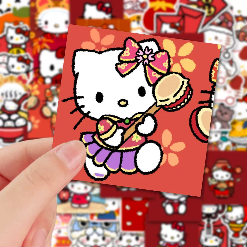 Водонепроницаемый набор наклеек (Hello Kitty), мультяшный, 100–200 шт., виниловые листы