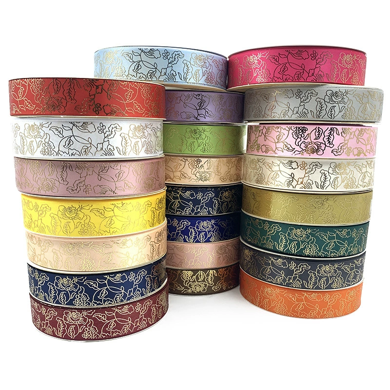 2.5cm розы цветки высокого качества горячего тиснения подарочные пакеты декоративные ленты производители напрямую поставляют бары DIY ручной работы