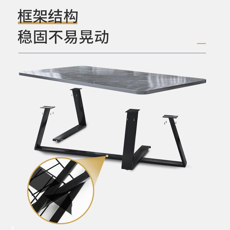 茶几客厅家用简约现代办公室沙发茶几桌轻奢简易小户型岩板色茶几|undefined