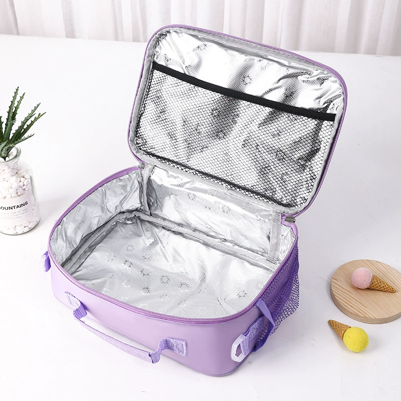 Lunch box bag for elementary school students, handheld capacious cartoon cute thermos, increased thickness