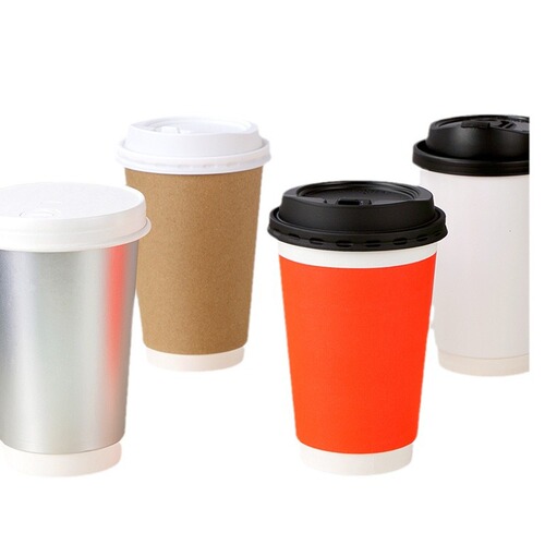 Petunia disposable paper cup, thickened hollow cup, double-layer insulated coffee cup, hot drink milk and soy milk cup, 100 pieces