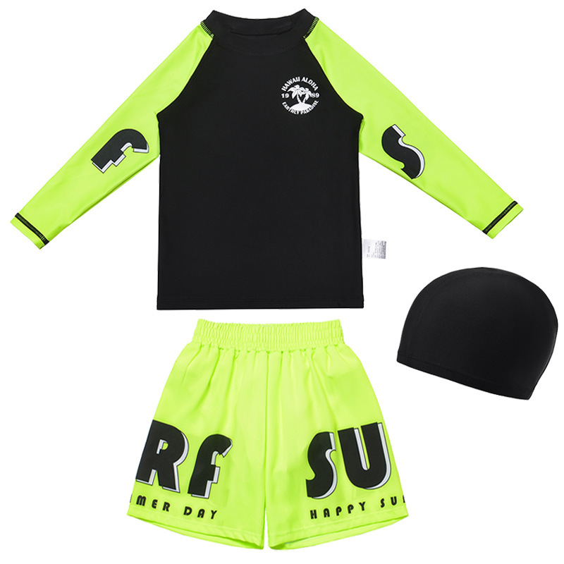 Conjunto de traje de baño para niños de 7 a 12 años, conjunto de tres piezas, diseño de dinosaurio de dibujos animados, protección solar, secado rápido, conjunto de traje de baño de manga larga para niños mayores image 23