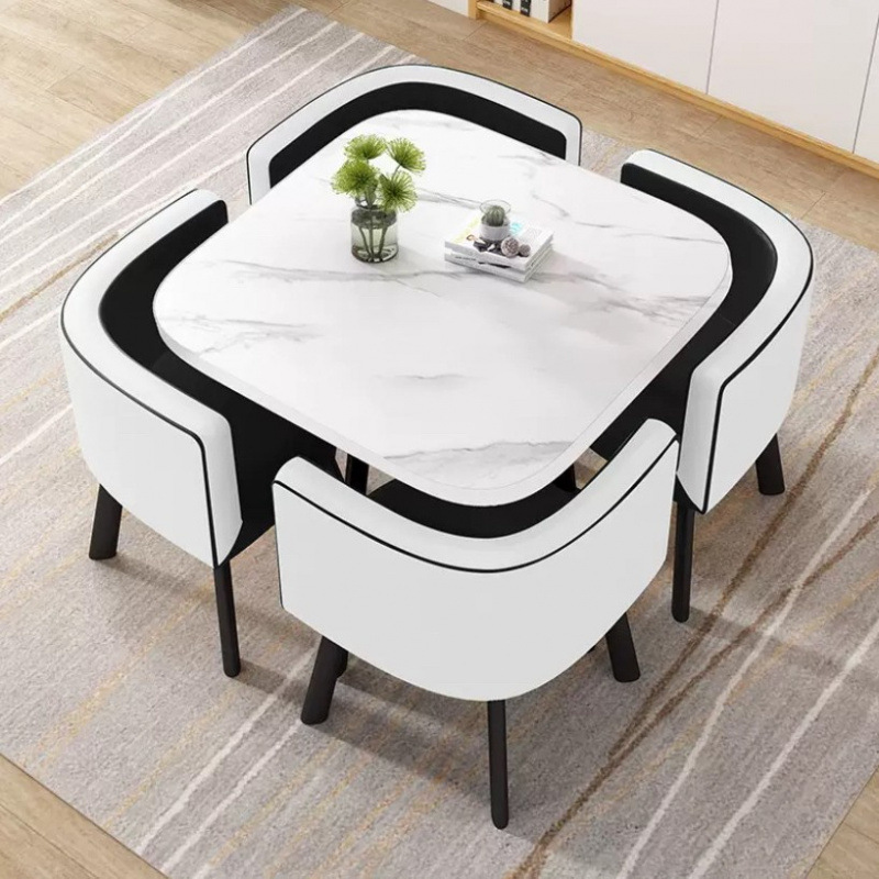 Mesa de negociación cuadrada simple, mesa de negociación, sala de estar, mesa de reunión, recepción casual, mesa redonda