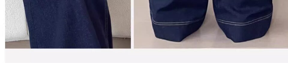 Quần jean nữ cạp cao ống đứng dáng rộng màu xanh denim, dày dặn — Denim Blue - Quần dài & Quần, Denim Blue - Quần jean crop top, Quần Croptop Đen, Quần Dài Màu Xanh Denim chi tiết 13