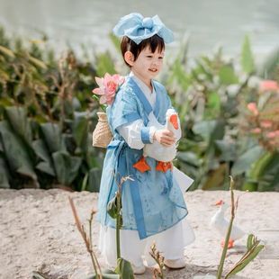 Hanfu Boys Spring/Summer 2025 New Style Ancient Chinese Style Children's Long Robe Tang Suit Performance Costume