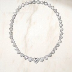 施家高版本对版爱心罗马项链女时尚百搭爱心吊坠珍珠简约厂家批发