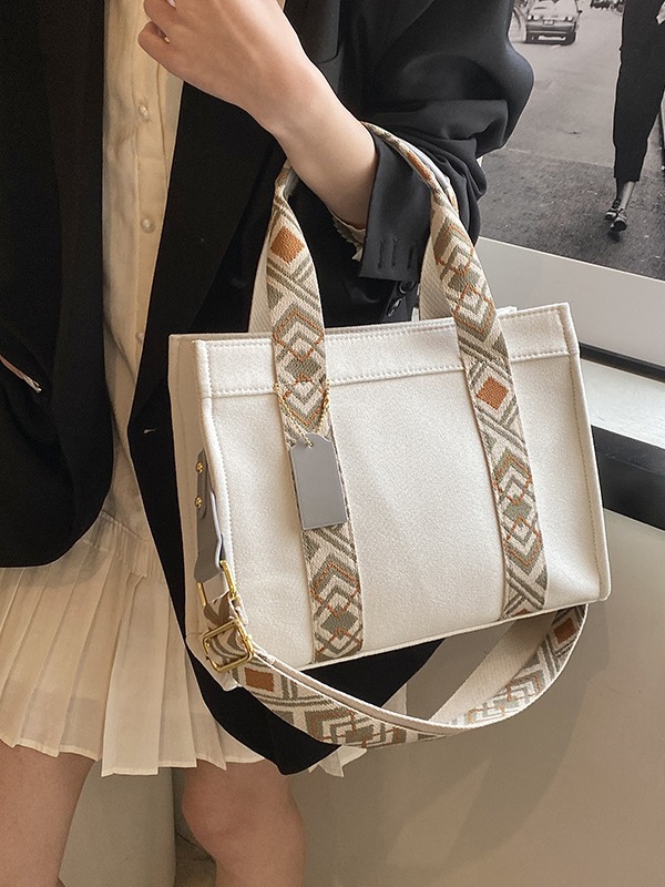 Bolso de lona transfronterizo para mujer, nuevo estilo 2025, informal, ligero, de gran capacidad, para el día a día, bolso de hombro y bandolera a la moda para mujer